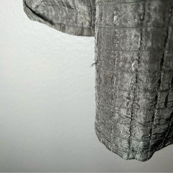 Eileen Fisher silk & linen blend frog closure jacket women’s size medium - Picture 11 of 11